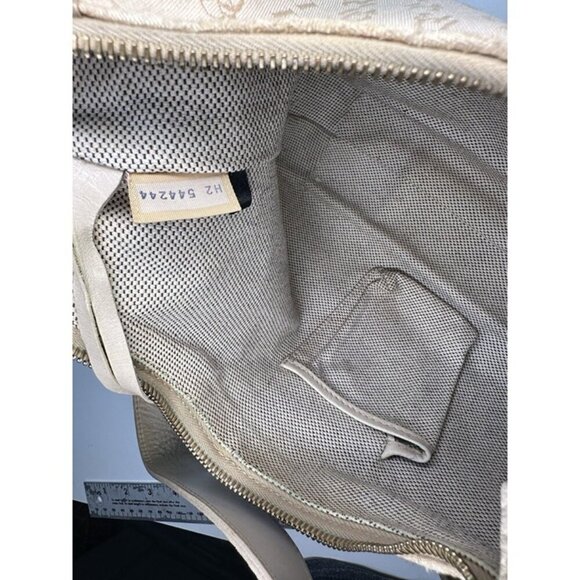 DOONEY & BOURKE DB Cream Canvas Leather Hobo Shoulder Bag Handbag Purse - Picture 8 of 10